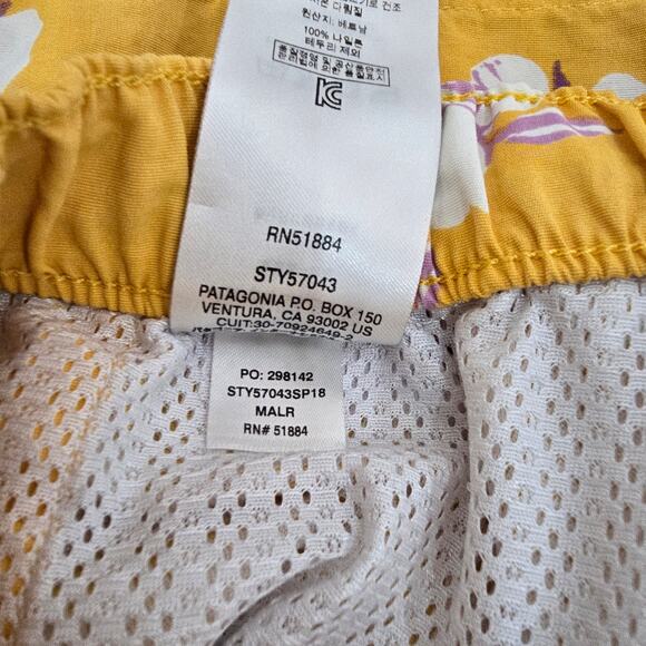 Patagonia Barely Baggies Shorts Womens Medium Yellow 2.5" Inseam Drawstring - Picture 9 of 9